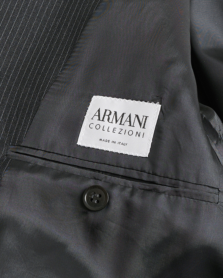 Herren | Pre-owned Anzüge | Pre-owned | Armani Collezioni Pinstriped Wool Suit Dark Grey 50