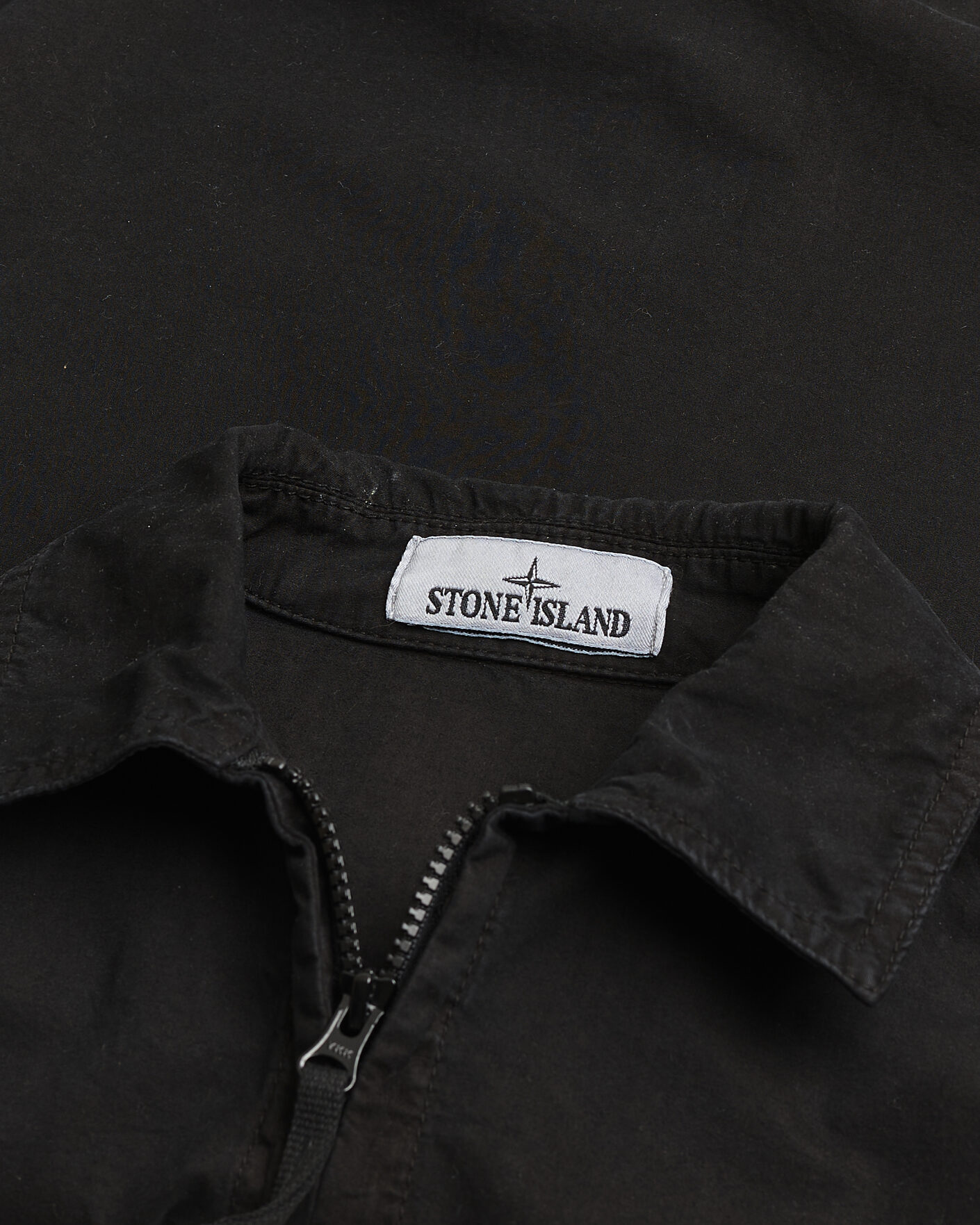 Herren | Pre-owned Hemden | Pre-owned | Stone Island Brushed Cotton Canvas Zip Overshirt Black S