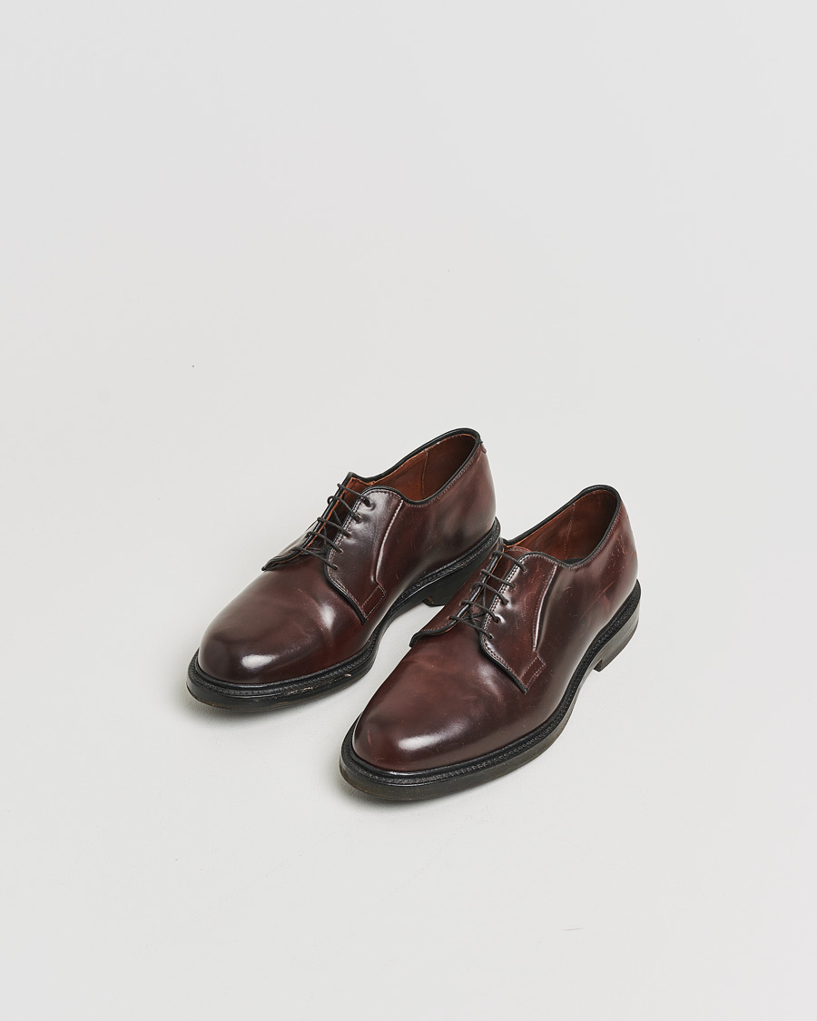 Herren | Pre-owned Rahmengenähte Schuhe | Pre-owned | Allen Edmonds Leeds Shell Cordovan Derby Burgundy US8,5 - EU42