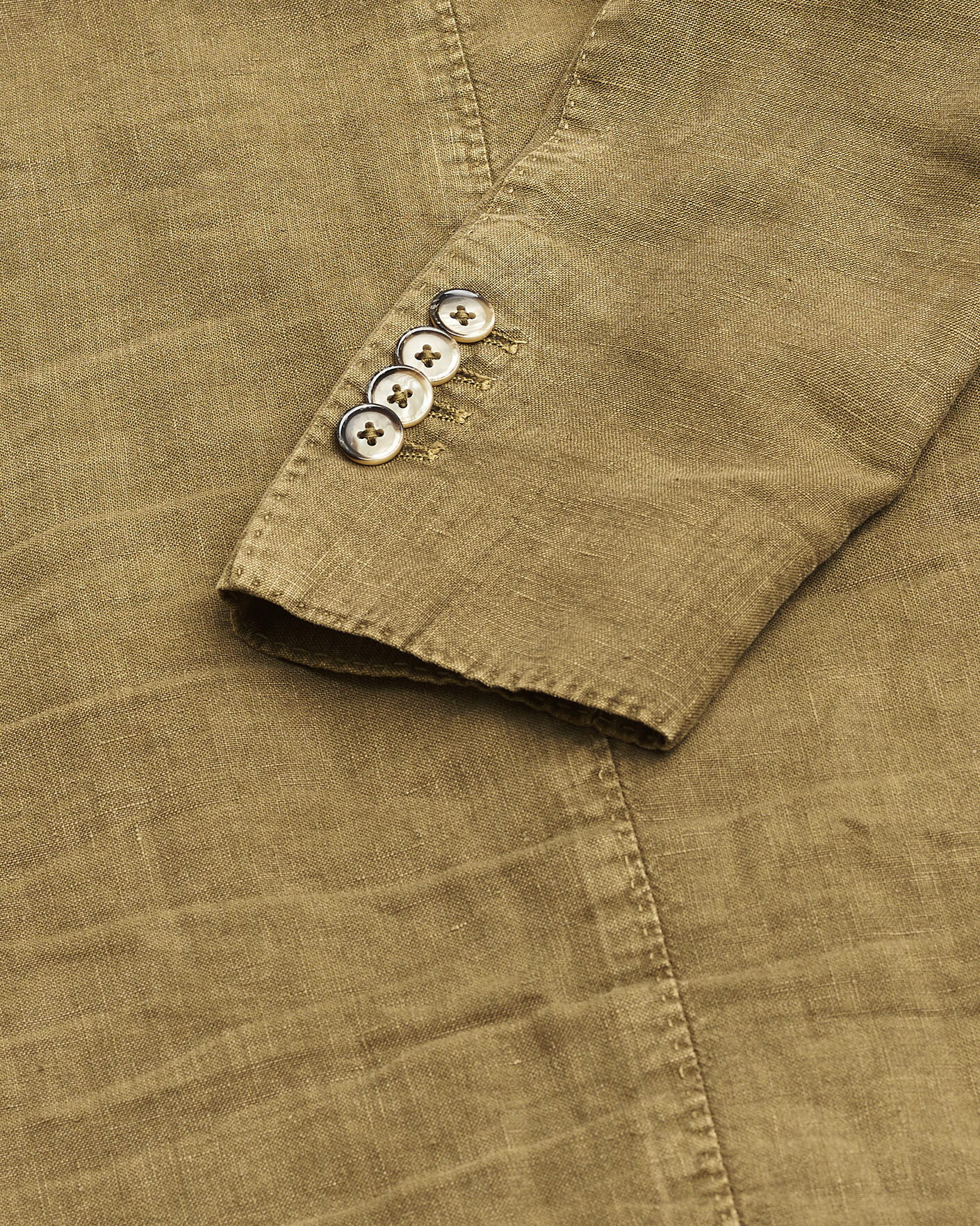 Herren | Pre-owned Sakkos | Pre-owned | L.B.M. 1911 Jack Regular Fit Linen Blazer Olive 46