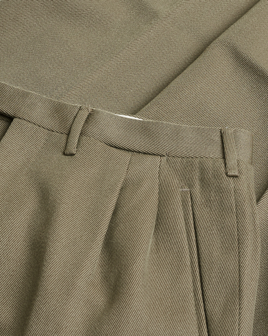 Herren | Pre-owned Hosen | Pre-owned | Rota Pantaloni Twill Wool Trousers Mole Green 48