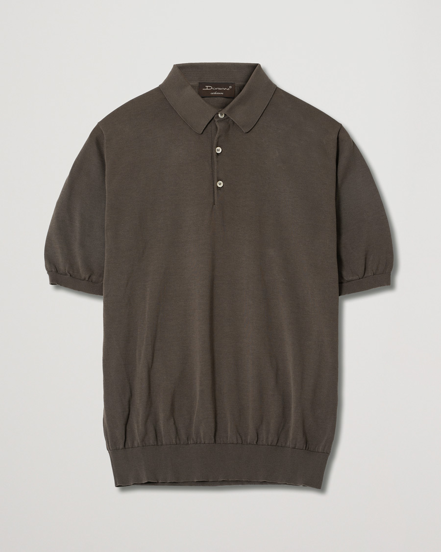 Herren | Poloshirts | Pre-owned | Doriani Cashmere Cotton Knitted Polo Brown