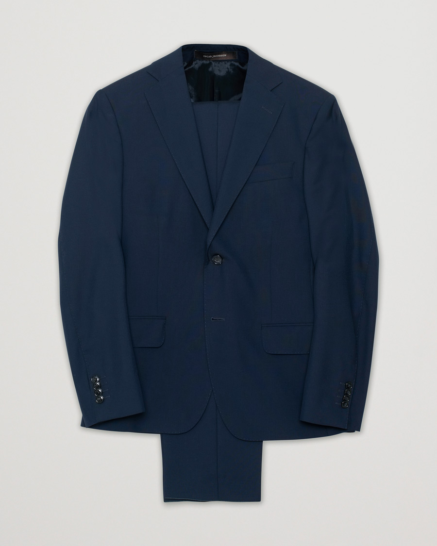 Herren | Oscar Jacobson Edmund Wool Suit Blue | Pre-owned | Oscar Jacobson Edmund Wool Suit Blue